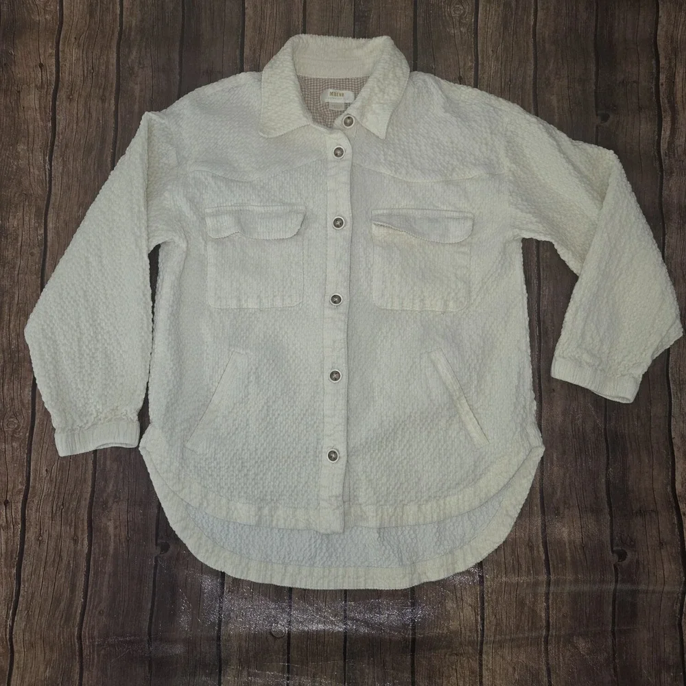 Maeve Corduroy Shirt Jacket Womens M Cream Cabincore Gorpcore Grandmillennial